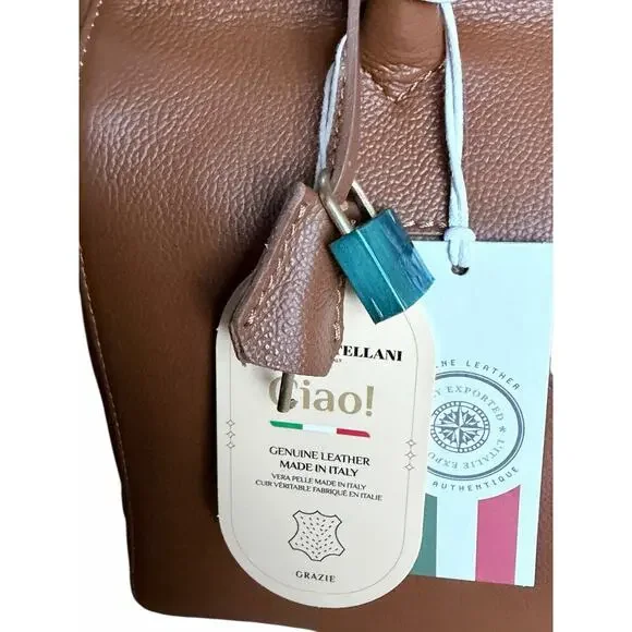 Viola Castellani VC6322-Cuoio genuine Italian leather top-handle bag. - Picture 7 of 8